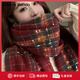 Charm Kendo圍巾女冬季新韓版百搭格子圍脖保暖長(cháng)披肩生日新年禮物送女生女友 紅色 送女朋友實(shí)用老婆