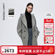 朗姿羊毛復古學(xué)院風(fēng)連帽毛呢外套高級感雙面呢大衣2025年冬季新款 淺灰色 S