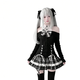 歐維沃冬季軟萌可愛(ài)Lolita三件套量產(chǎn)系斗篷外套露肩上衣短裙洛麗塔套裝 學(xué)院風(fēng) 短裙 S