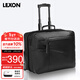樂(lè )上（LEXON）商務(wù)拉桿登機箱17.3英寸電腦大容量雙層出差旅行包旅行軟箱 黑色