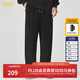 卡賓（CABBEEN）【老花燒花】男裝絨感運動(dòng)休閑褲2024秋季新款寬松衛褲直筒褲 煤黑色01 2XL 185/54