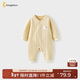 童泰（TONGTAI）嬰兒連體衣秋冬季純棉保暖寶寶衣服新生兒哈衣爬服睡衣黃色73cm