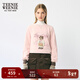 Teenie Weenie小熊女裝衛衣2025秋季新款休閑日常大熊刺繡圓領(lǐng)衛衣 粉色 【加絨，紅外溫升】 M