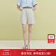 范思藍恩夏季設計感高腰短褲女夏季新款直筒闊腿褲子通勤百搭短褲 杏色 M