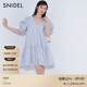 SNIDEL春夏甜美V領(lǐng)泡泡袖鏤空刺繡公主連衣裙SWFO241310 藍色 S （0）