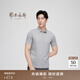 鄂爾多斯1980 夏季桑蠶絲小翻領(lǐng)純色POLO衫男短袖T恤 淺灰 XL 180/100A