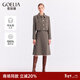 歌莉婭   水洗羊毛短外套+半裙+全羊毛衫  1ACLAB10A 86Y咖啡色 M