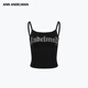 ANN ANDELMAN【明星同款】官方直營(yíng)純色修身套頭燙鉆設計感短款背心吊帶女內搭 黑色 XS