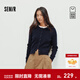 森馬（Semir）商場(chǎng)同款|騏驥紅色毛衣女2026新款細絞花學(xué)院風(fēng)修身圓領(lǐng)miu系上衣 藏青色81804 S