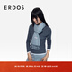 ERDOS 25秋冬羊絨單層水紋裝飾流蘇保暖女圍巾披肩 瑪瑙灰 170cmX35cm