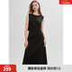 ELLE黑色釘鉆高級感連衣裙女2025夏季新款無(wú)袖圓領(lǐng)氣質(zhì)優(yōu)雅背心裙 黑色 S
