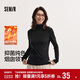 森馬（Semir）長(cháng)袖T恤女冬半高領(lǐng)發(fā)熱抑菌純色修身上衣顯瘦打底衫101724101005