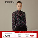 PORTS寶姿 新品女裝復古小立領(lǐng)長(cháng)袖襯衫LN9B010JPS019 黑色印花 XS (2)