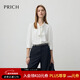 PRICH簡(jiǎn)約氣質(zhì)飄帶領(lǐng)七分袖白襯衫2025秋季新款寬松通勤雪紡衫女 39象牙白色 M (165)