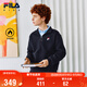 FILA斐樂(lè )兒童童裝衛衣2026年春季男女中大童休閑加絨套頭上衣