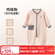 上寶麥秋冬兒童連體睡衣拉鏈精梳棉柔軟男女童寶寶睡袋家居服防踢被排汗 肉桂粉 220G室溫22-26度 120 約身高120cm