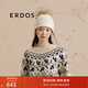 ERDOS 裝飾絞花針織帽貉子毛球保暖毛線(xiàn)帽女帽子 白 52cm
