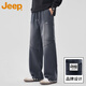 JEEP美國正品高端痞帥潮流休閑褲男士春秋季新款寬松直筒闊工裝長(cháng)褲子 摩登灰色 【官方正品】 XL