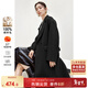 尚都比拉冬季優(yōu)雅西裝領(lǐng)雙面呢全羊毛大衣女中長(cháng)款毛呢外套 黑色 M 