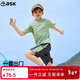ASK JUNIOR童裝兒童套裝男童夏裝涼感薄款短袖t恤短褲跑步運動(dòng)兩件套 綠色