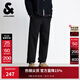 杰克·瓊斯（JACK&JONES）男裝25年秋冬季加絨褲男士加厚衛褲束腳松緊腰抽繩運動(dòng)休閑長(cháng)褲子 E43純黑色 31 175偏大,建議拍小一碼