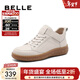 百麗（Belle）休閑舒適高幫鞋女商場(chǎng)同款真皮深口板鞋B8N1DDM4 米白 37 (235mm)