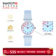 斯沃琪（Swatch）瑞士手表 純凈天藍 小巧新年禮物時(shí)尚石英腕表初高中考試表 LK396