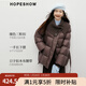 紅袖（hopeshow）甜美氣質(zhì)羽絨服2025冬季新款女裝90白鴨絨圍裹式針織拼接小眾外套 咖啡037 M