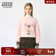 Teenie Weenie小熊女裝衛衣2025秋季新款休閑日常大熊刺繡圓領(lǐng)衛衣 粉色 【加絨，紅外溫升】 L