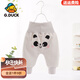 G.duck小黃鴨嬰兒褲子春秋外穿可愛(ài)純棉兒童寬松高腰護肚子男女童大PP褲 灰色熊貓(單條) 80 碼(建議體重17-20斤)
