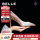 百麗（Belle）吉娜同款高跟鞋女商場(chǎng)款四季單鞋婚鞋BDAK3AQ6預售 浮光躍金-跟高8CM 37
