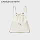 CHARLES&KEITH柔軟單肩流浪包水桶包雙肩包包女包生日禮物CK2-10151393