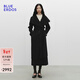 BLUE ERDOS大衣 25秋冬新品羊毛羊絨混紡翻領(lǐng)保暖毛呢大衣女B256K4701 黑 XS (155)
