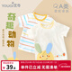 優(yōu)奇嬰兒短袖t恤夏季薄款夏天半袖兒童上衣女寶寶可愛(ài)男夏裝寶寶衣服 可愛(ài)小兔【單件】 80