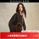 佐丹奴設計師款摩卡慕斯外套女仿牛皮絨收褶圓領(lǐng)寬松夾克18375915