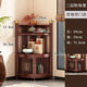 假日童年（JIARITONGNIAN）轉角置物架客廳轉角柜墻角柜餐廳角落柜沙發(fā)三角柜邊角柜茶柜書(shū)架 圓棒款三層帶門(mén)【環(huán)保材質(zhì)】