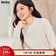 MsShe【莫代爾紗半高領(lǐng)毛衣】大碼女裝秋冬裝胖mm針織打底衫女內搭上衣 【純色款】淺杏色現貨 4XL