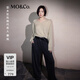 MO&Co.【秦嵐同款神褲】休閑褲2025秋新品棉燙鉆洗水高腰MBE3PATT10 深灰色 M