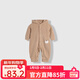 Kordear嬰兒連體衣奧利絨秋冬寶寶連帽外套抓絨保暖戶(hù)外衣服 黃棕熊熊 80cm 【身高73-80cm 體重20-25斤】
