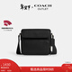 蔻馳（COACH）【情人節禮物】奧萊男士男包SULLIVAN翻蓋斜挎包商務(wù)通勤單肩包 QB/黑色