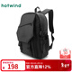 熱風(fēng)（Hotwind）秋季新款男士涂層雙肩包戶(hù)外運動(dòng)出游大容量純色背包 01黑色 F