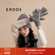ERDOS 分指可觸屏貼畫(huà)裝飾保暖針織女手套 瑪瑙灰 25cmX9.5cm