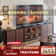 法式復古實(shí)木電視柜模塊組合柜中古風(fēng)骨骼線(xiàn)客廳落地柜高級感斗柜 3.13M棋盤(pán)格半墻組合柜【中古拼色】