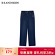 E·LAND KIDS衣戀男女童牛仔褲冬季新品學(xué)院風(fēng)徽章刺繡長(cháng)褲 Indigo靛藍色/55 140 cm