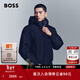 雨果博斯BOSS 男士冬季徽標裝飾連帽羽絨服 404-深藍色 M (48)