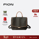 菲安妮（FION）2025新款老花雙肩背包大容量通勤復古斜挎包包情人節禮物