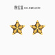 潮宏基 電黑星星黃金耳釘女足金耳環(huán)耳針電黑潮酷生日禮物 計價(jià) 一對 0.85g