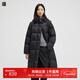 播商場(chǎng)同款白鵝絨連帽中長(cháng)款羽絨服女24冬新款保暖外套BDR4RD3536 K40玄黑 L