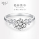 MoLi18K金鉑金河南人工培育鉆石手捧花六爪柏林情書(shū)求婚訂婚鉆戒指女 銀培育主鉆D/VVS/3EX/GRC證書(shū)禮盒 1克拉優(yōu)品鉆
