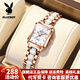 花花公子（PLAYBOY）品牌手表時(shí)尚潮流經(jīng)典小綠表方形陶瓷防水女表輕薄簡(jiǎn)約腕表女 花花公子-2050-間陶瓷帶玫殼白面